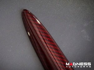 FIAT 500 ABARTH Front Emblem Cover - Carbon Fiber - Dark Red Candy